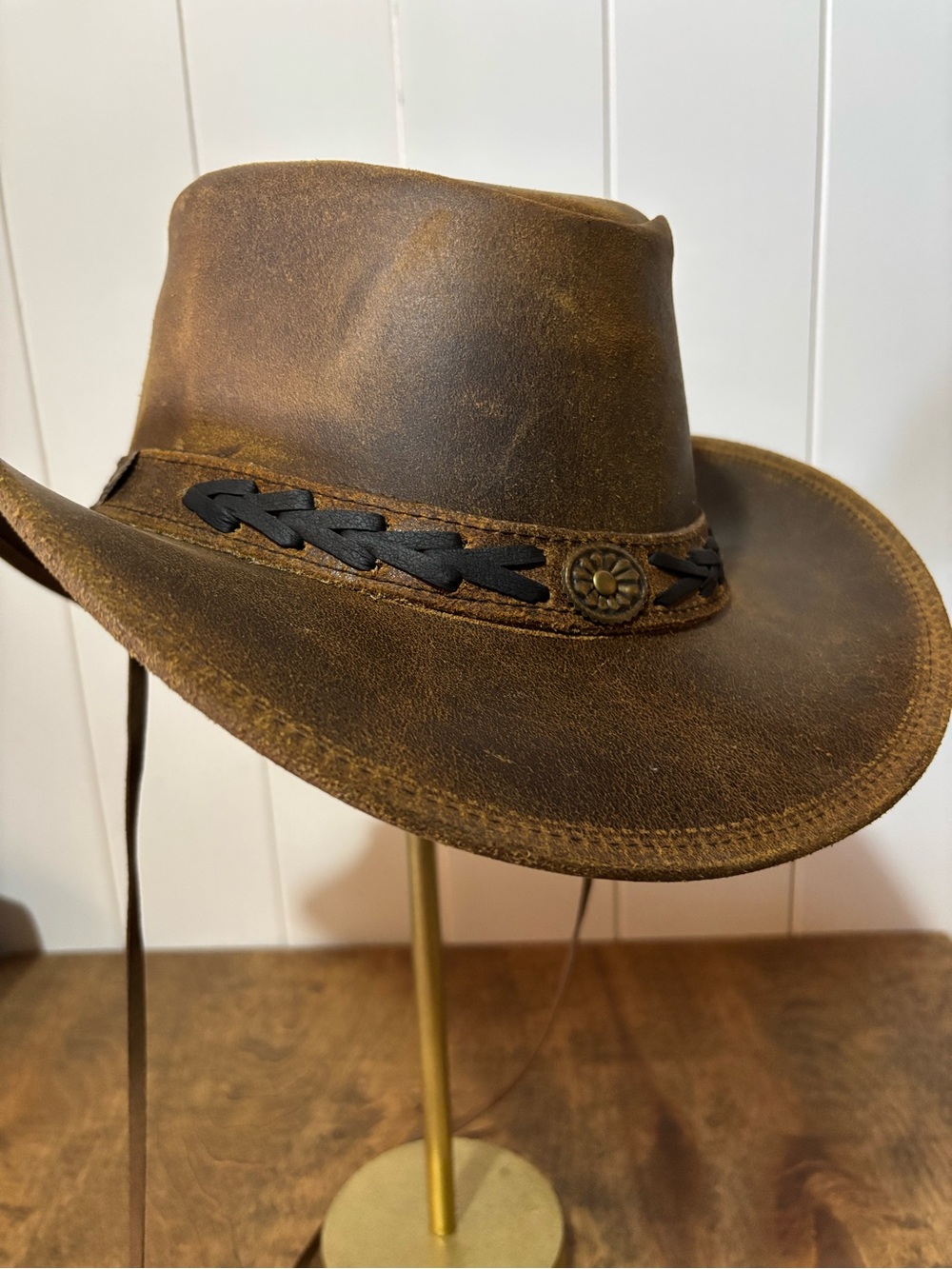 Fall Leather Outback Hat